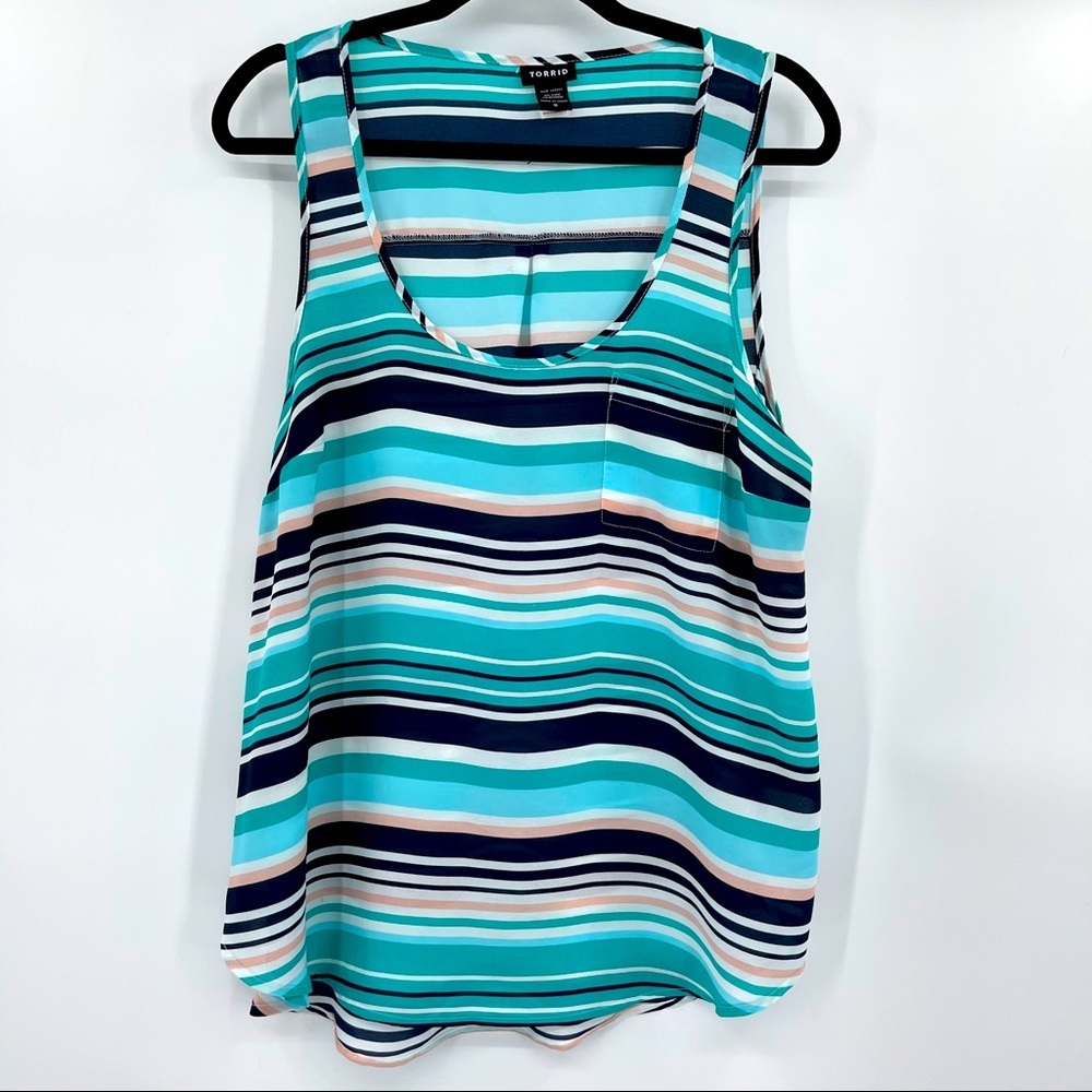 Torrid Striped Georgette Lightweight Tank Top​
